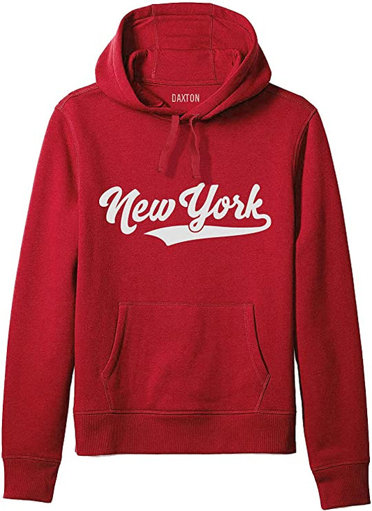 Daxton Adult Unisex Pullover USA Cities State Script Hoodie Fleece Sweatshirt