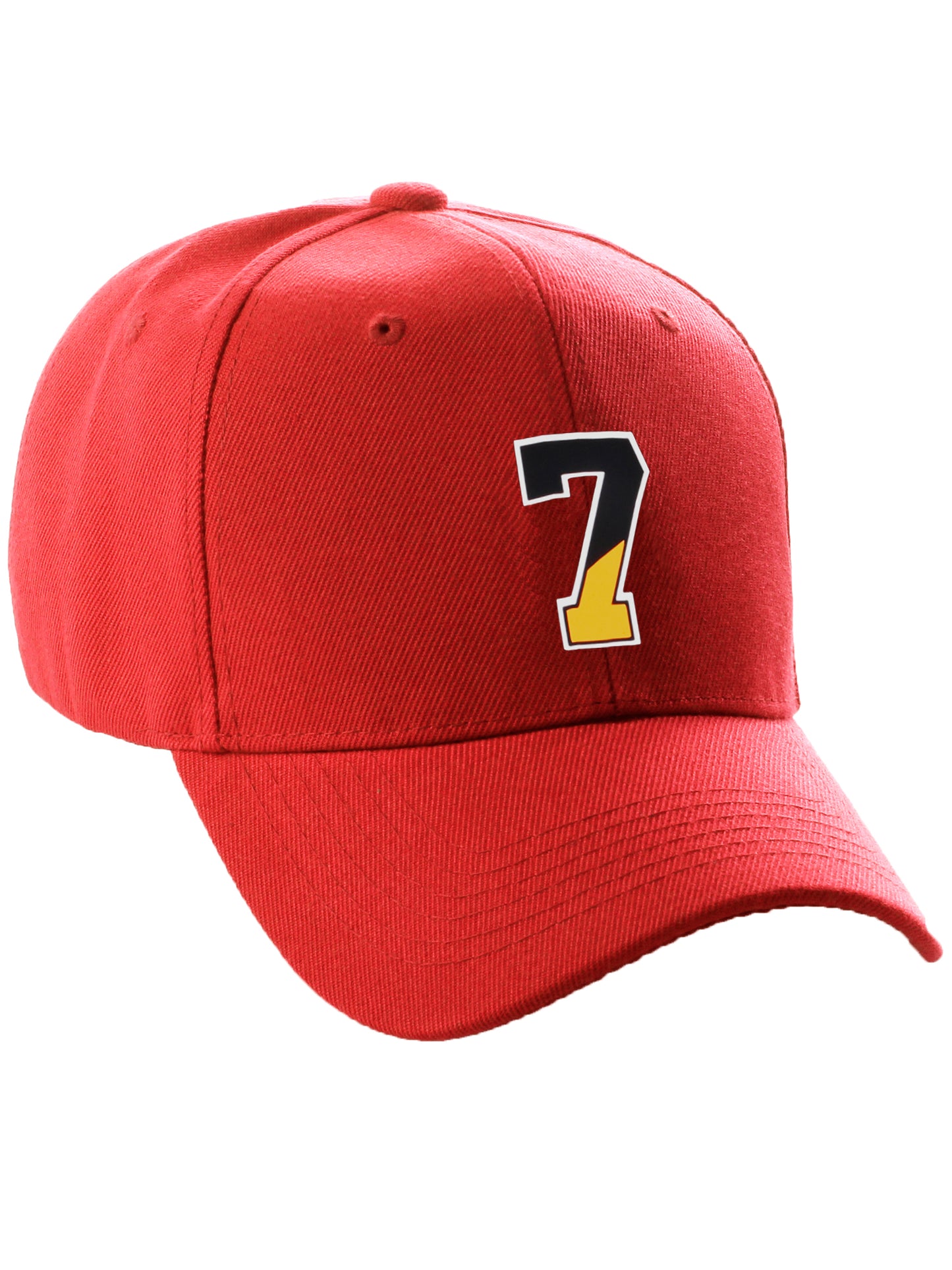Daxton Two Tone Initial Numbers Letters Structured Red Hat