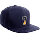 Daxton Classic Snapback Initial Numbers Letters Flat Bill Visor Navy Cap