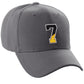 Daxton Two Tone Initial Numbers Letters Structured Baseball Charcoal Hat