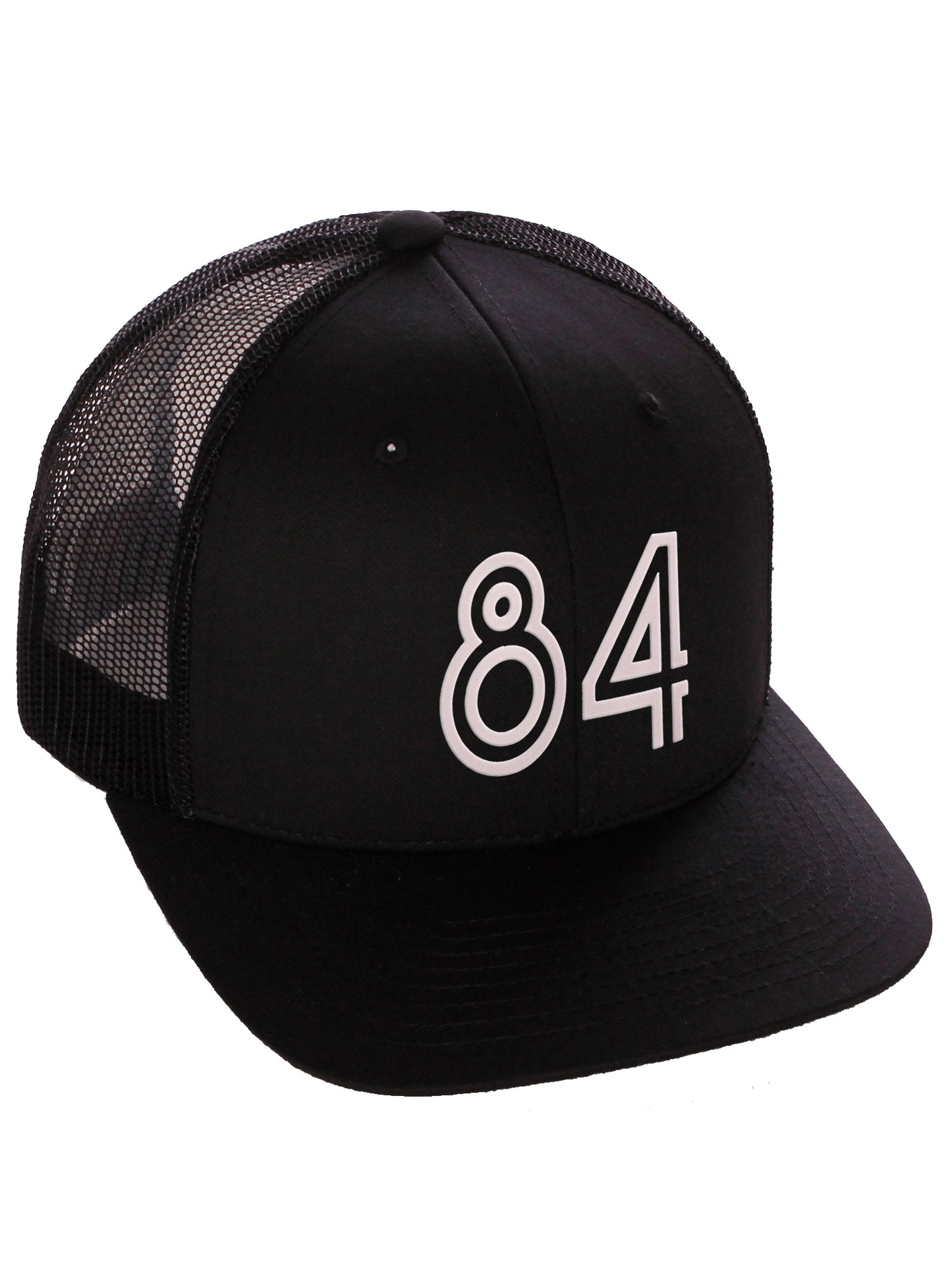 Daxton Team Numbers Structured Trucker Mesh Hat Mid Profile Cap, Black Black