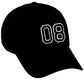 I&W Hatgear Customized Number Hat 00 to 99 Team Colors Baseball Cap, Black Hat White Black