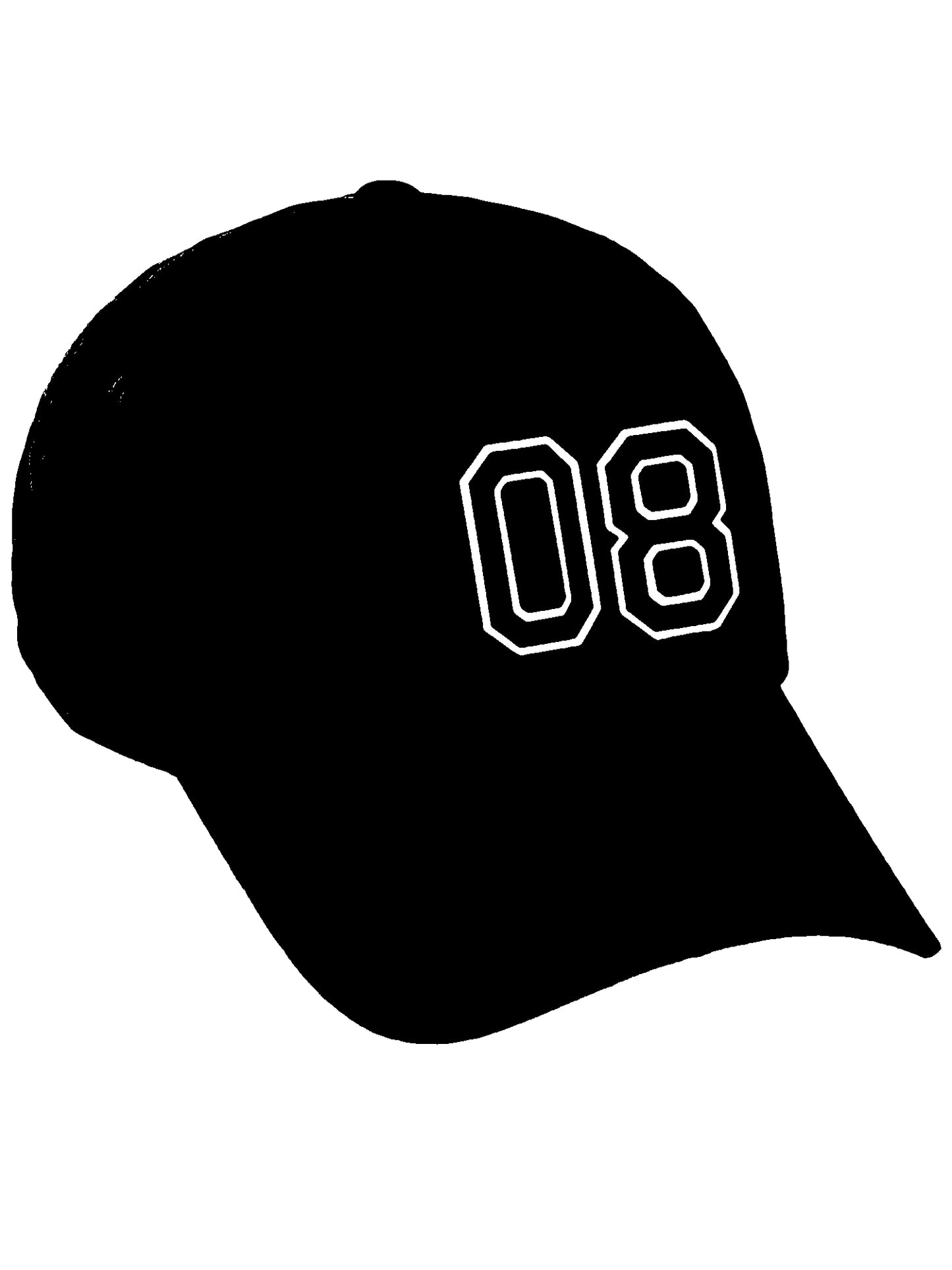I&W Hatgear Customized Number Hat 00 to 99 Team Colors Baseball Cap, Black Hat White Black