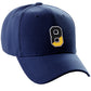 Daxton Two Tone Initial Numbers Letters Structured Baseball Navy Hat