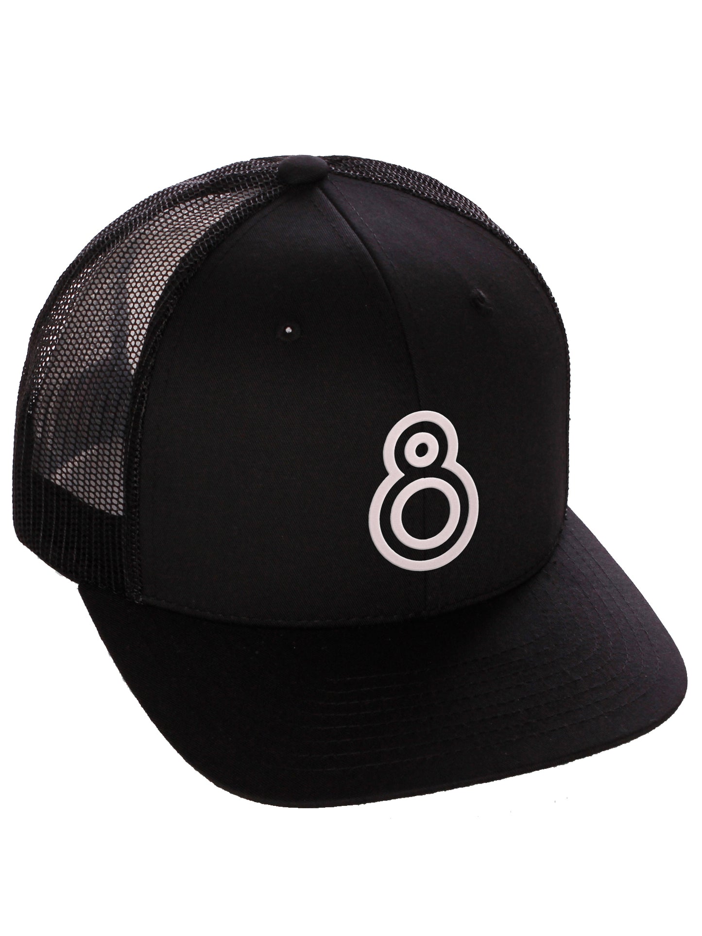 Daxton Team Numbers Structured Trucker Mesh Hat Mid Profile Cap, Black Black