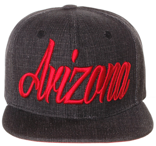 American Cities Snapback USA Script Flat Bill Adjustable Back Cap