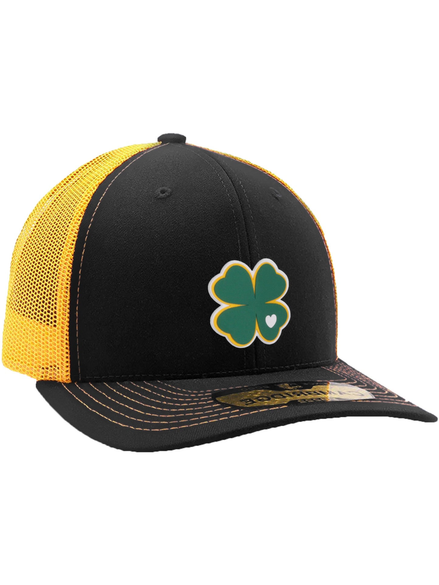 Daxton Baseball Trucker Hat St.Patrick Day 3D Lucky Clover Structured Mid Profile Cap