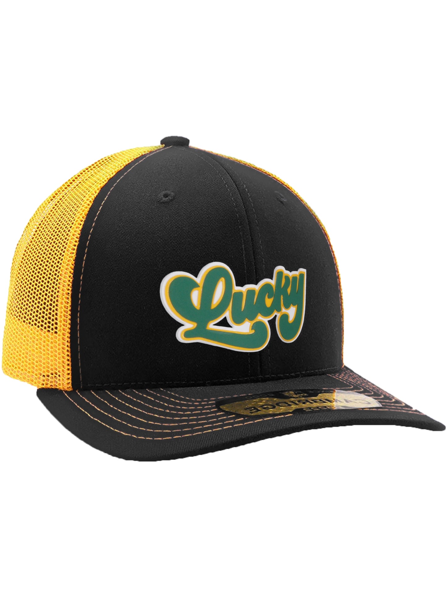 Daxton Baseball Trucker Hat St.Patrick Day 3D Lucky Clover Structured Mid Profile Cap