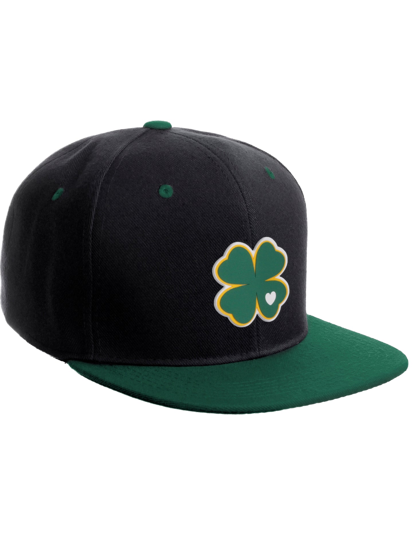 Daxton Classic Snapback St. Patrick Day 3D Lucky Clover Flat Visor Hat