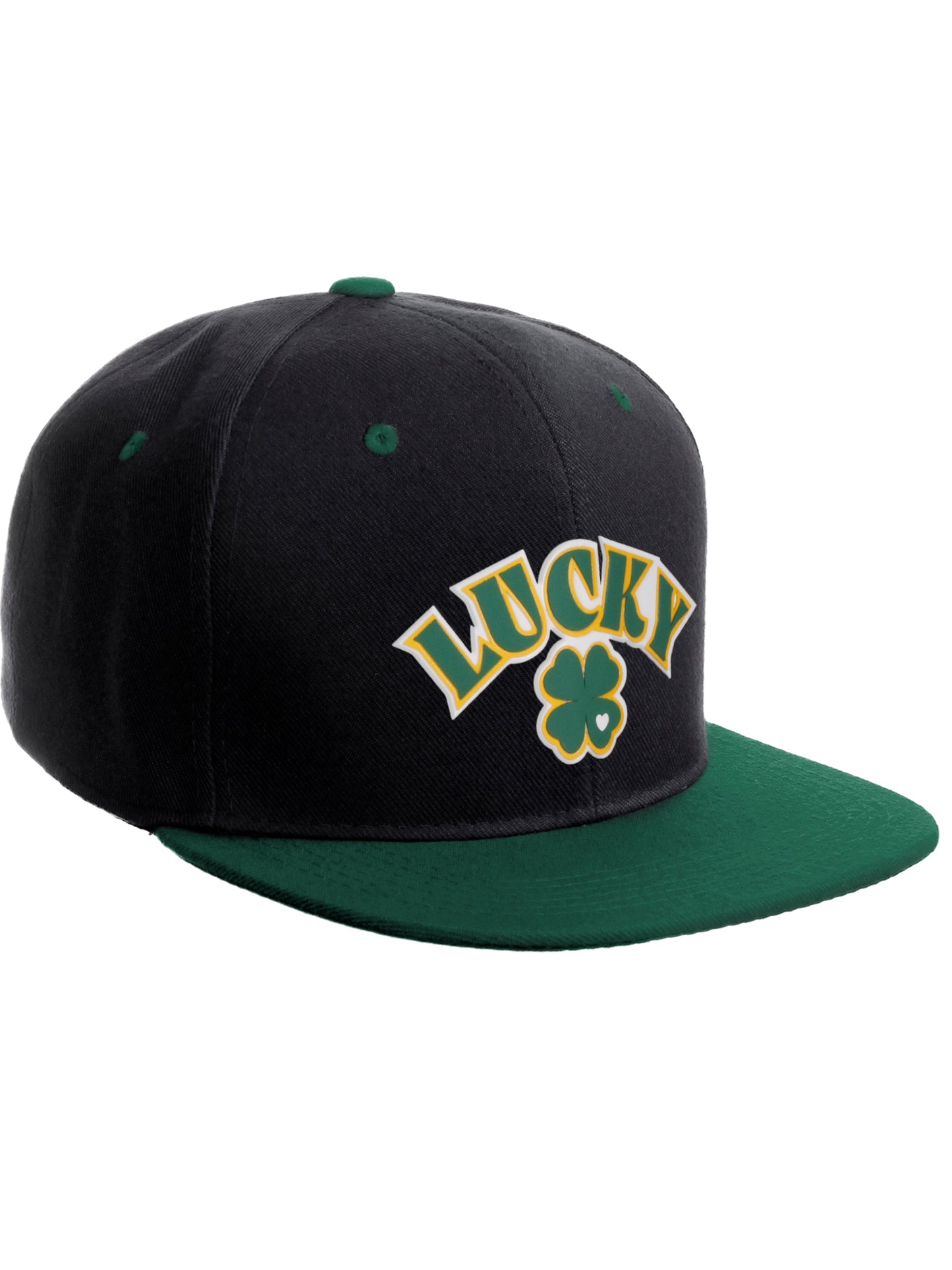Daxton Classic Snapback St. Patrick Day 3D Lucky Clover Flat Visor Hat