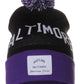 American Cities Baltimore Maryland Arch Letters Pom Pom Knit Hat Cap Beanie