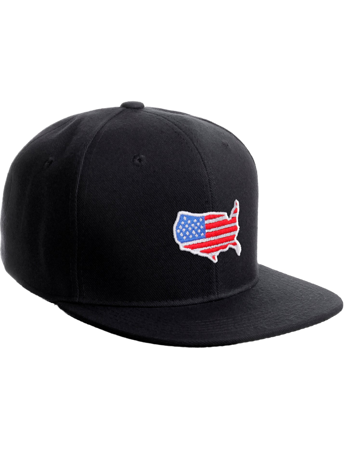 Daxton Embroidered USA Flag Snapback Flat Bill Hat Cap Adjustable Back