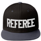 Classic Snapback Referee Hat High Profile Flat Bill Visor Adjustable Back Cap