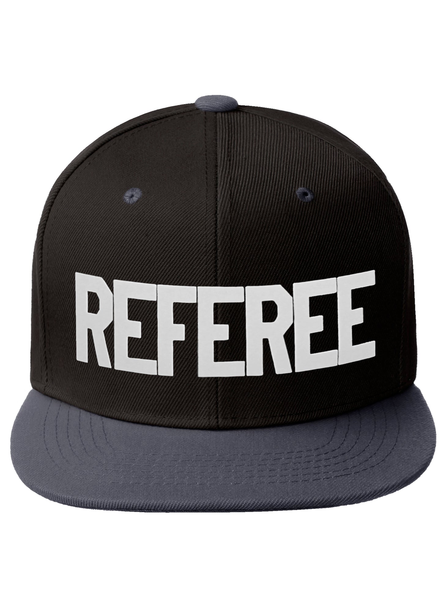 Classic Snapback Referee Hat High Profile Flat Bill Visor Adjustable Back Cap