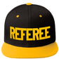 Classic Snapback Referee Hat High Profile Flat Bill Visor Adjustable Back Cap