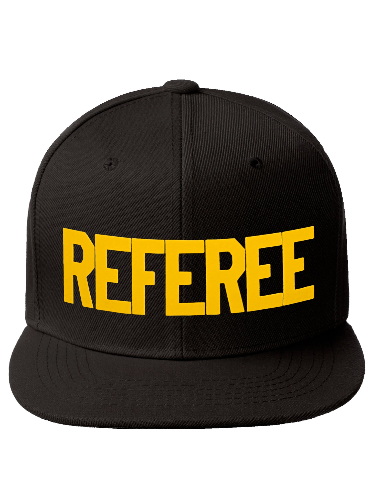 Classic Snapback Referee Hat High Profile Flat Bill Visor Adjustable Back Cap