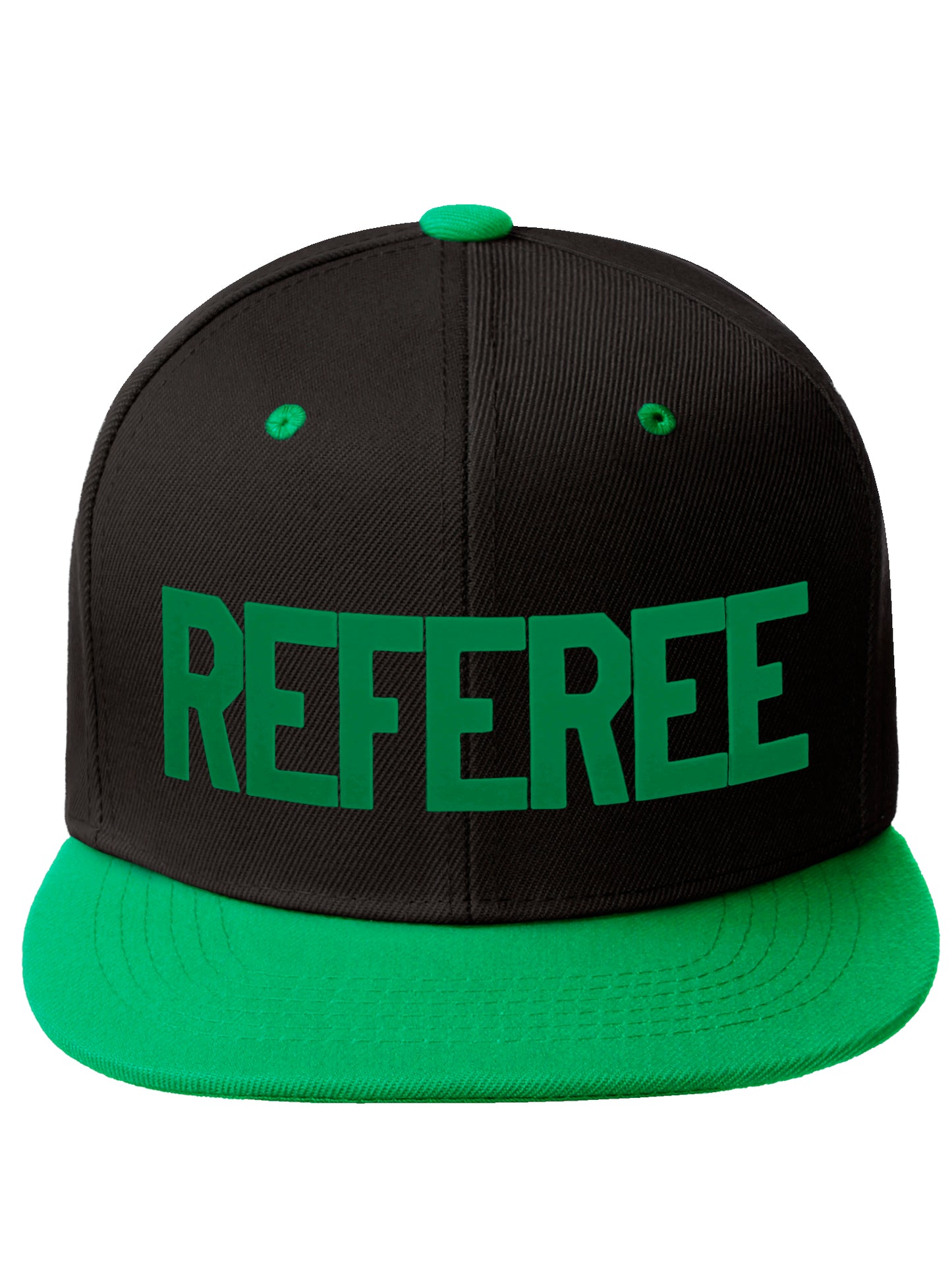 Classic Snapback Referee Hat High Profile Flat Bill Visor Adjustable Back Cap