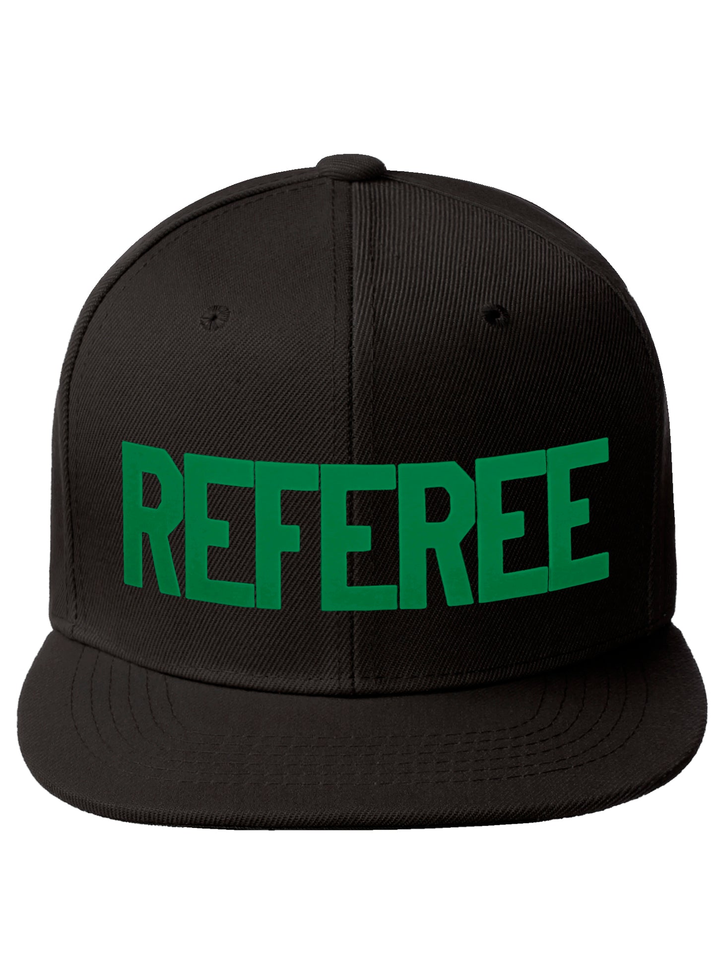 Classic Snapback Referee Hat High Profile Flat Bill Visor Adjustable Back Cap