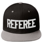 Classic Snapback Referee Hat High Profile Flat Bill Visor Adjustable Back Cap