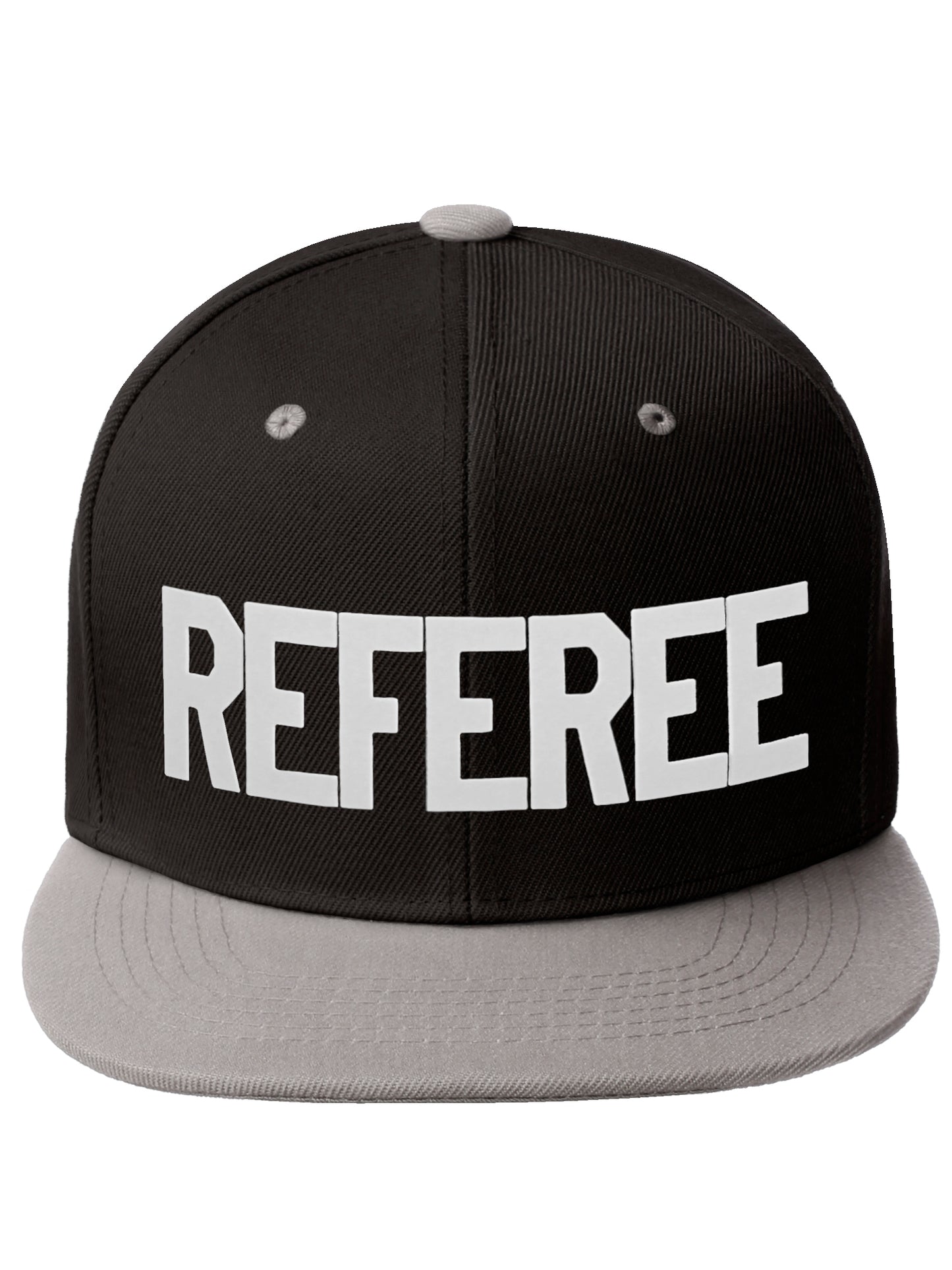 Classic Snapback Referee Hat High Profile Flat Bill Visor Adjustable Back Cap