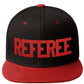 Classic Snapback Referee Hat High Profile Flat Bill Visor Adjustable Back Cap