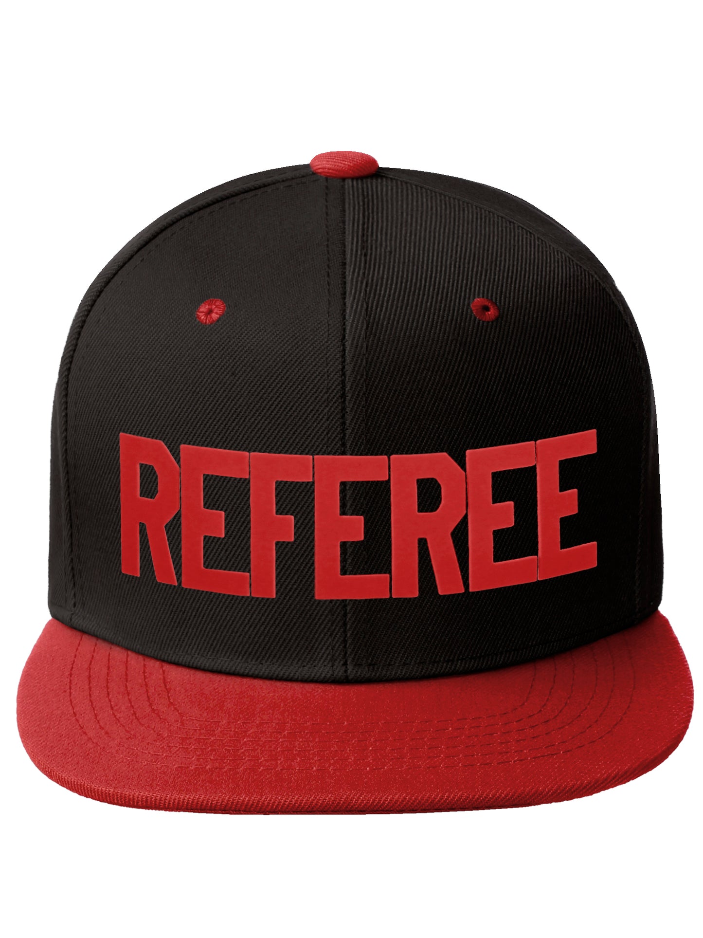 Classic Snapback Referee Hat High Profile Flat Bill Visor Adjustable Back Cap
