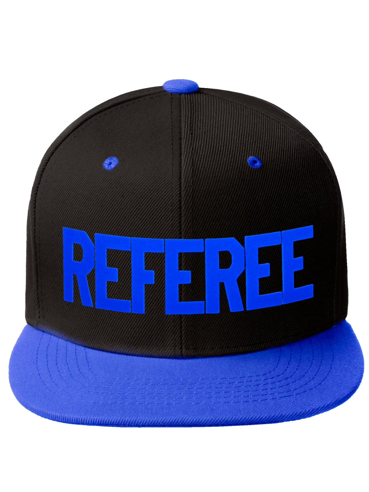 Classic Snapback Referee Hat High Profile Flat Bill Visor Adjustable Back Cap