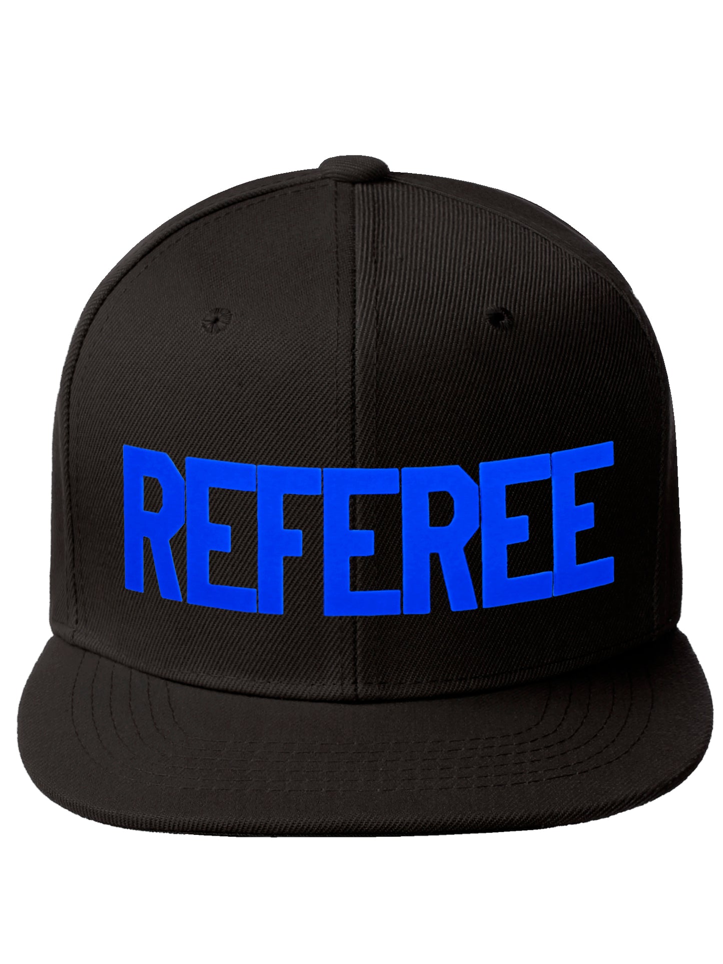 Classic Snapback Referee Hat High Profile Flat Bill Visor Adjustable Back Cap