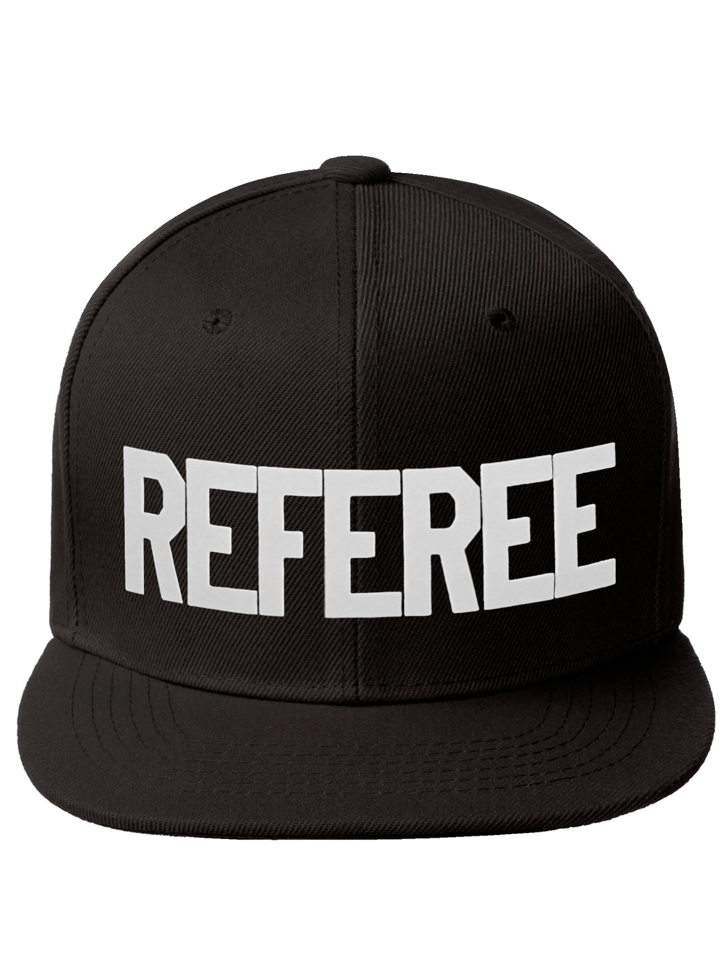 Classic Snapback Referee Hat High Profile Flat Bill Visor Adjustable Back Cap