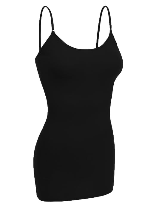 Emmalise Women Camisole Built in Bra Wireless Fabric Support Long Layering Cami
