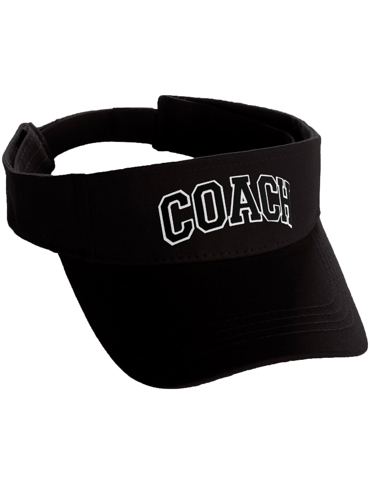 Classic Sport Team Coach Arched Letters Sun Visor Hat Cap Adjustable Back
