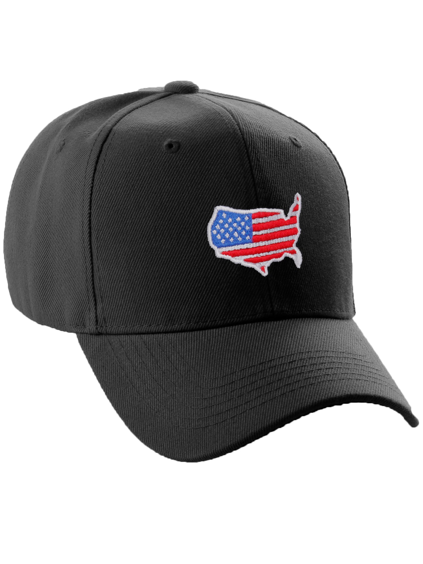 Daxton Classic Structured Embroidered USA Flag Baseball Cap Adjustable Curved Visor