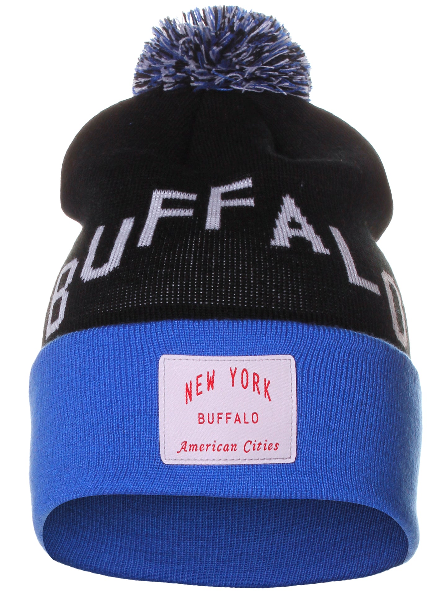American Cities Buffalo New York Arch Letters Pom Pom Knit Hat Cap Beanie
