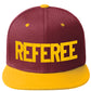 Classic Snapback Referee Hat High Profile Flat Bill Visor Adjustable Back Cap