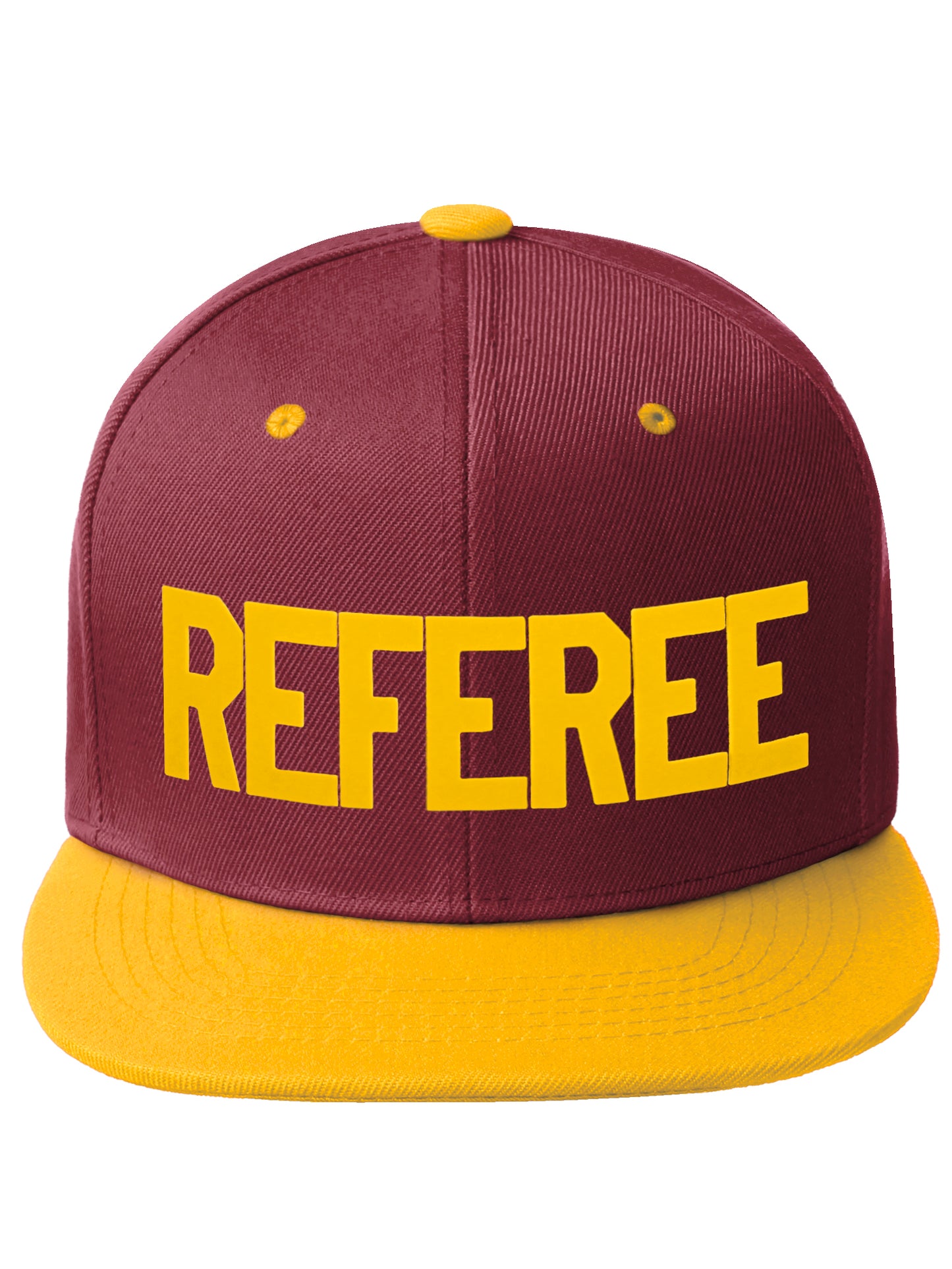 Classic Snapback Referee Hat High Profile Flat Bill Visor Adjustable Back Cap