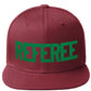 Classic Snapback Referee Hat High Profile Flat Bill Visor Adjustable Back Cap