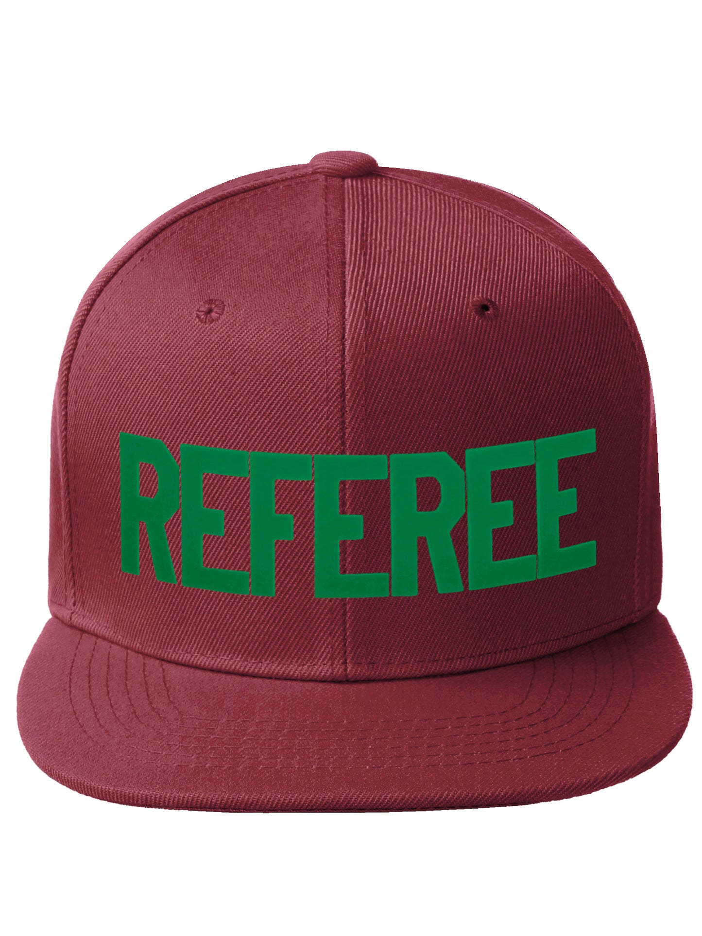 Classic Snapback Referee Hat High Profile Flat Bill Visor Adjustable Back Cap