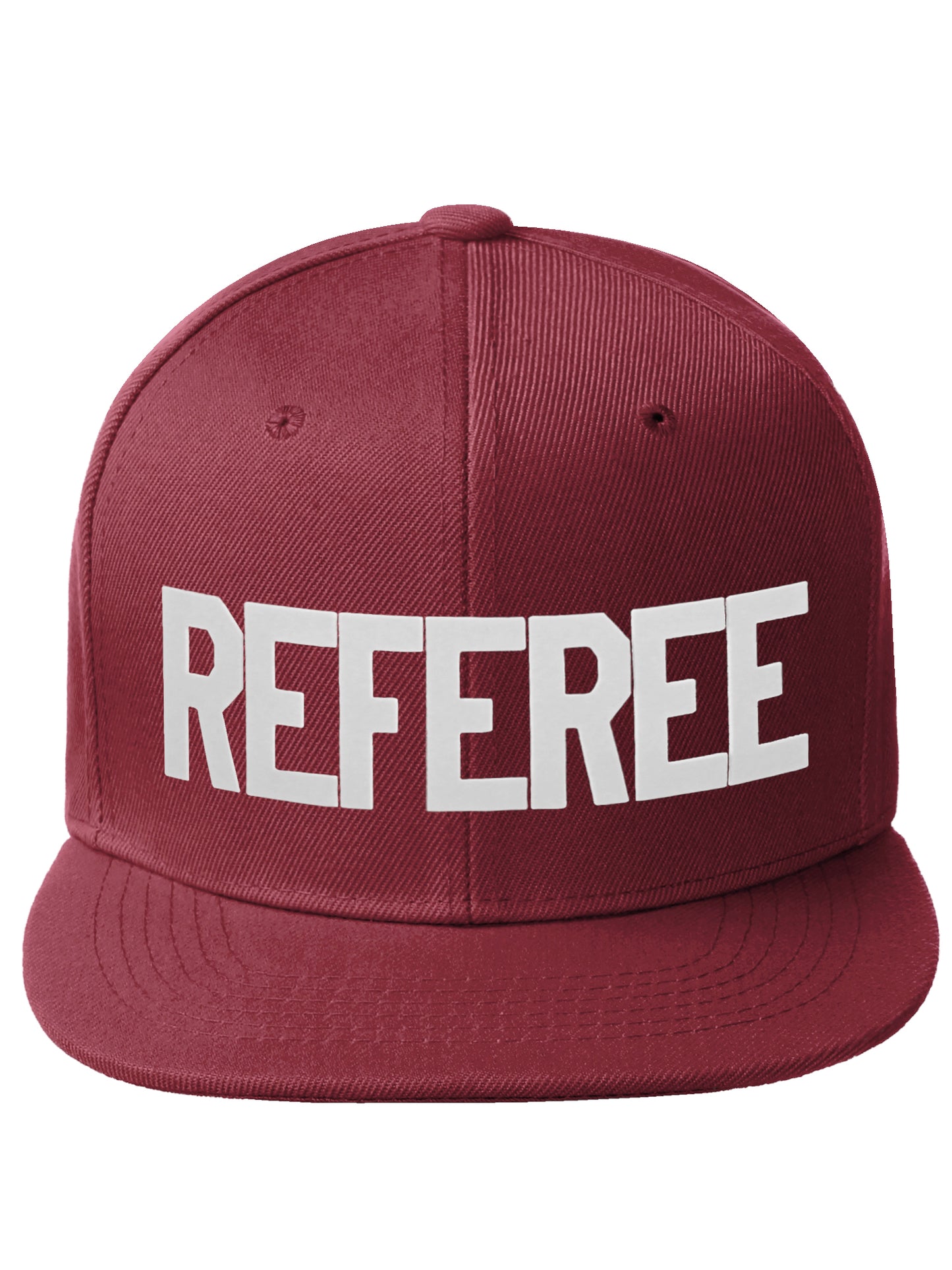 Classic Snapback Referee Hat High Profile Flat Bill Visor Adjustable Back Cap