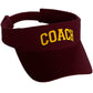 Classic Sport Team Coach Arched Letters Sun Visor Hat Cap Adjustable Back