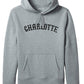 Daxton Adult Unisex Pullover Hoodie Fleece Sweatshirt, Charlotte Black White