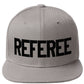 Classic Snapback Referee Hat High Profile Flat Bill Visor Adjustable Back Cap