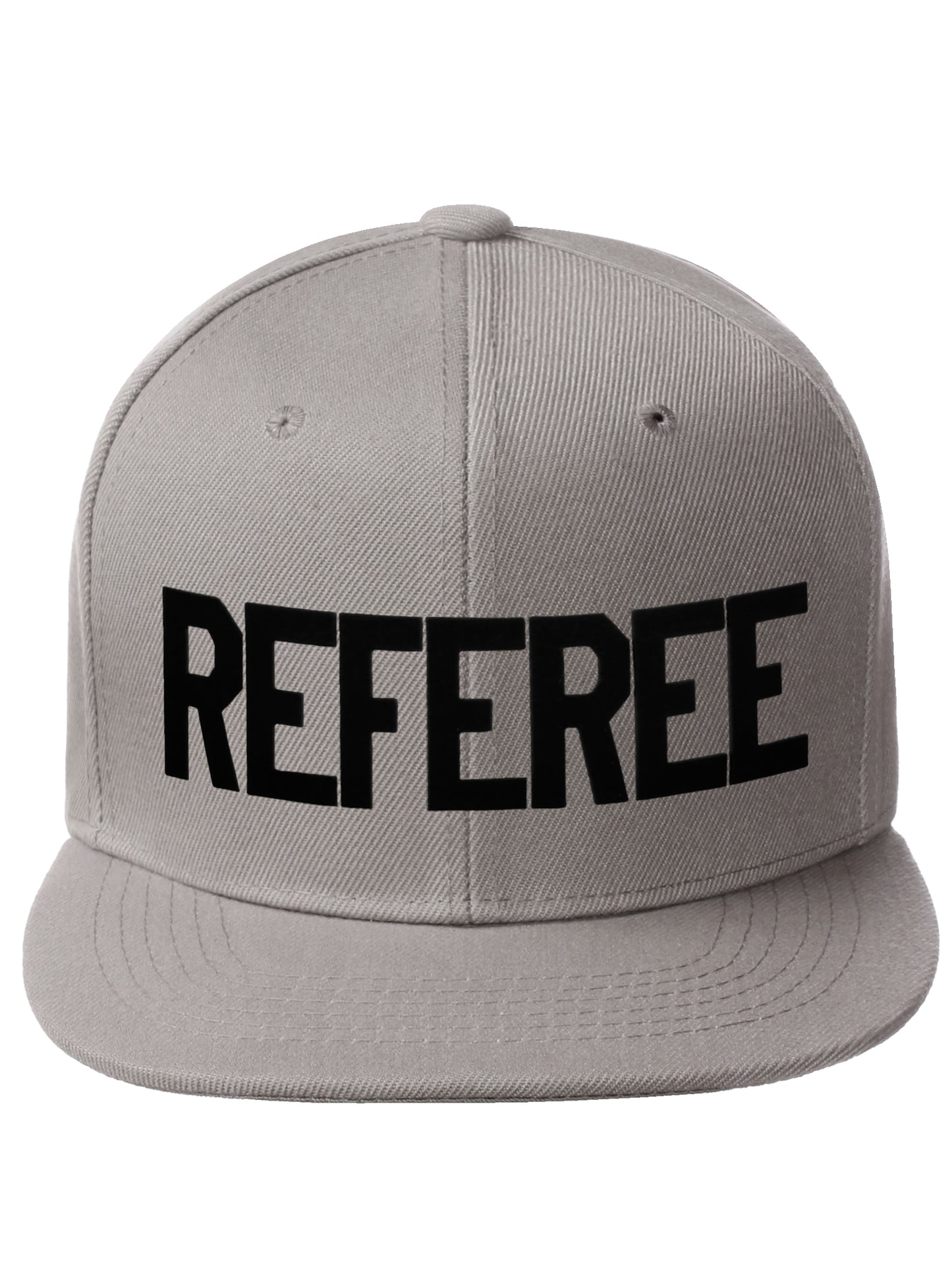 Classic Snapback Referee Hat High Profile Flat Bill Visor Adjustable Back Cap
