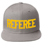 Classic Snapback Referee Hat High Profile Flat Bill Visor Adjustable Back Cap