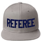 Classic Snapback Referee Hat High Profile Flat Bill Visor Adjustable Back Cap