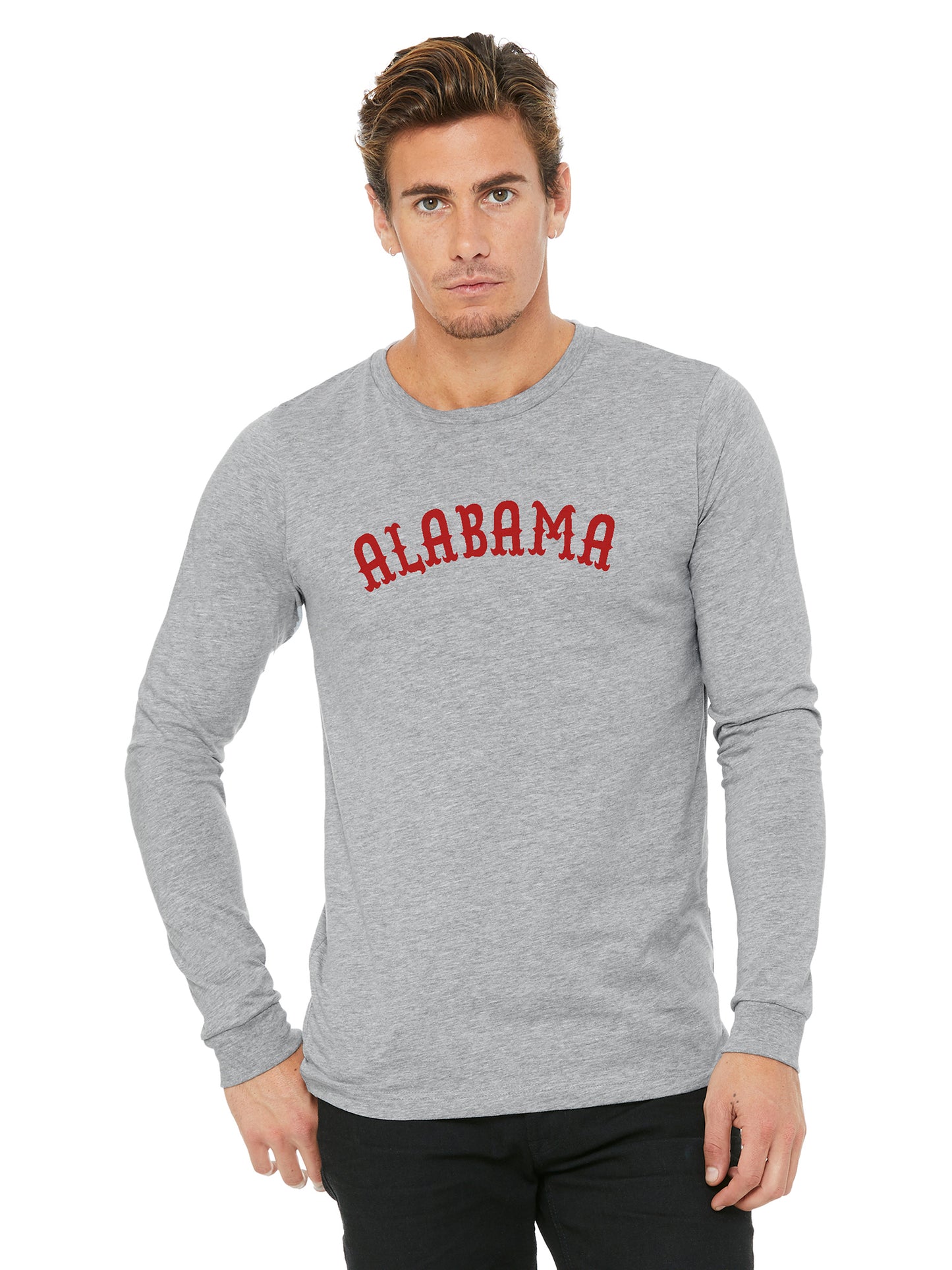 Daxton Retro Alabama Arch Font Long Sleeves T Shirt Soft Medium Weight Cotton