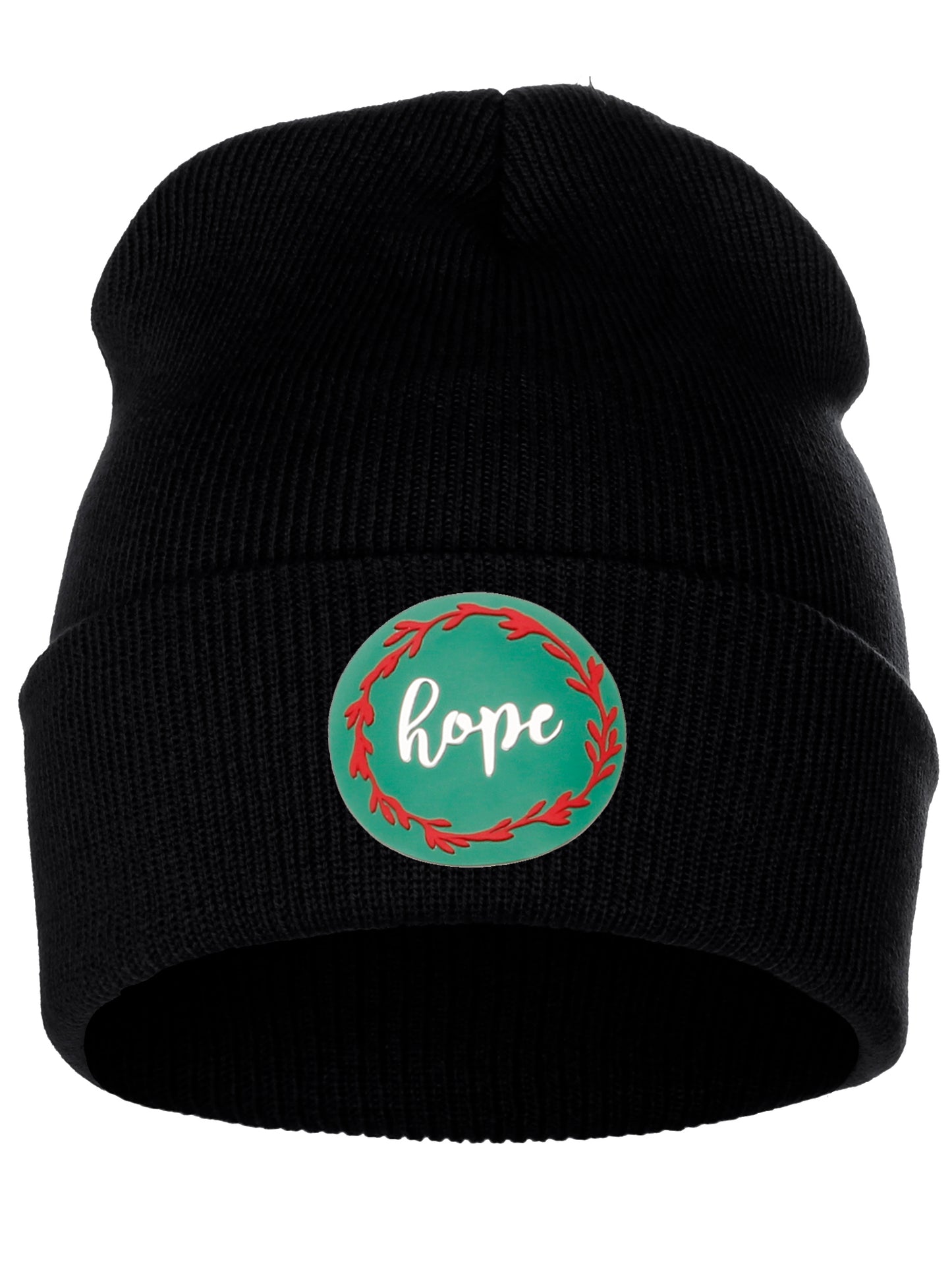 I&W Holiday Christmas Beanie Hope Winter Knit Cuffed Beanie Hat