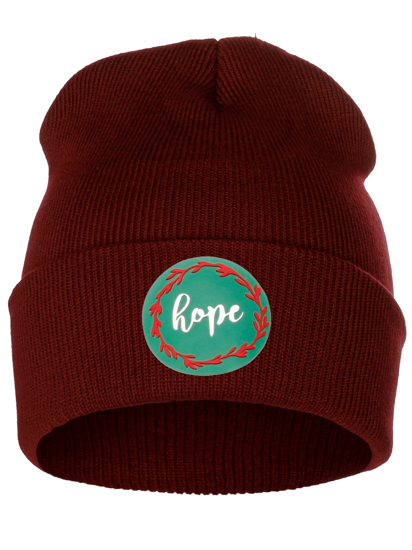 I&W Holiday Christmas Beanie Hope Winter Knit Cuffed Beanie Hat