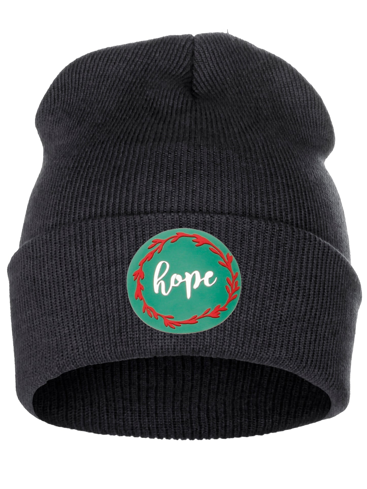 I&W Holiday Christmas Beanie Hope Winter Knit Cuffed Beanie Hat