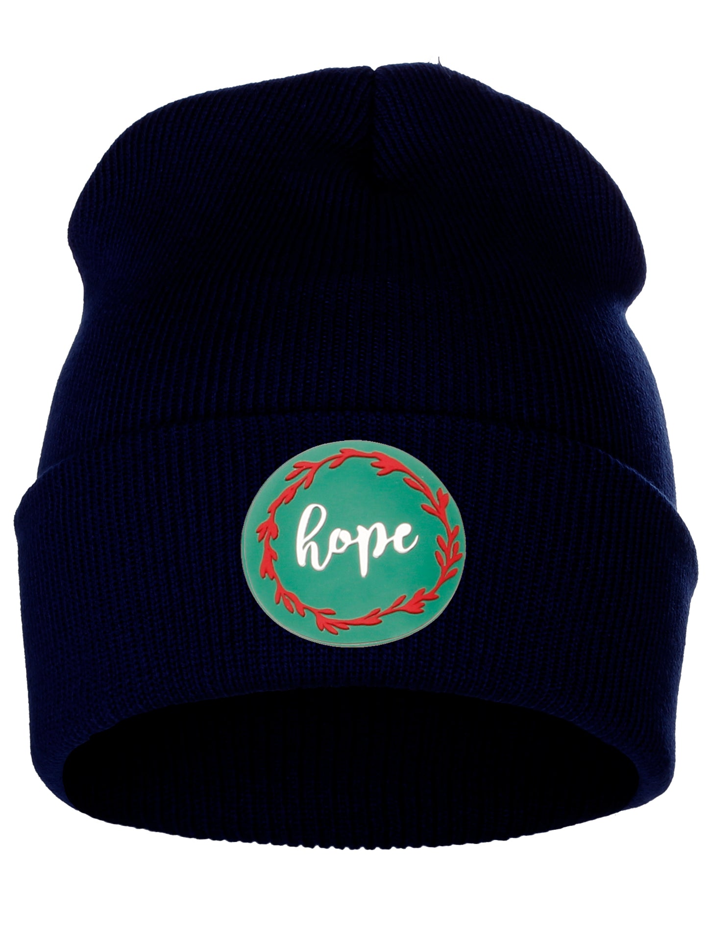 I&W Holiday Christmas Beanie Hope Winter Knit Cuffed Beanie Hat