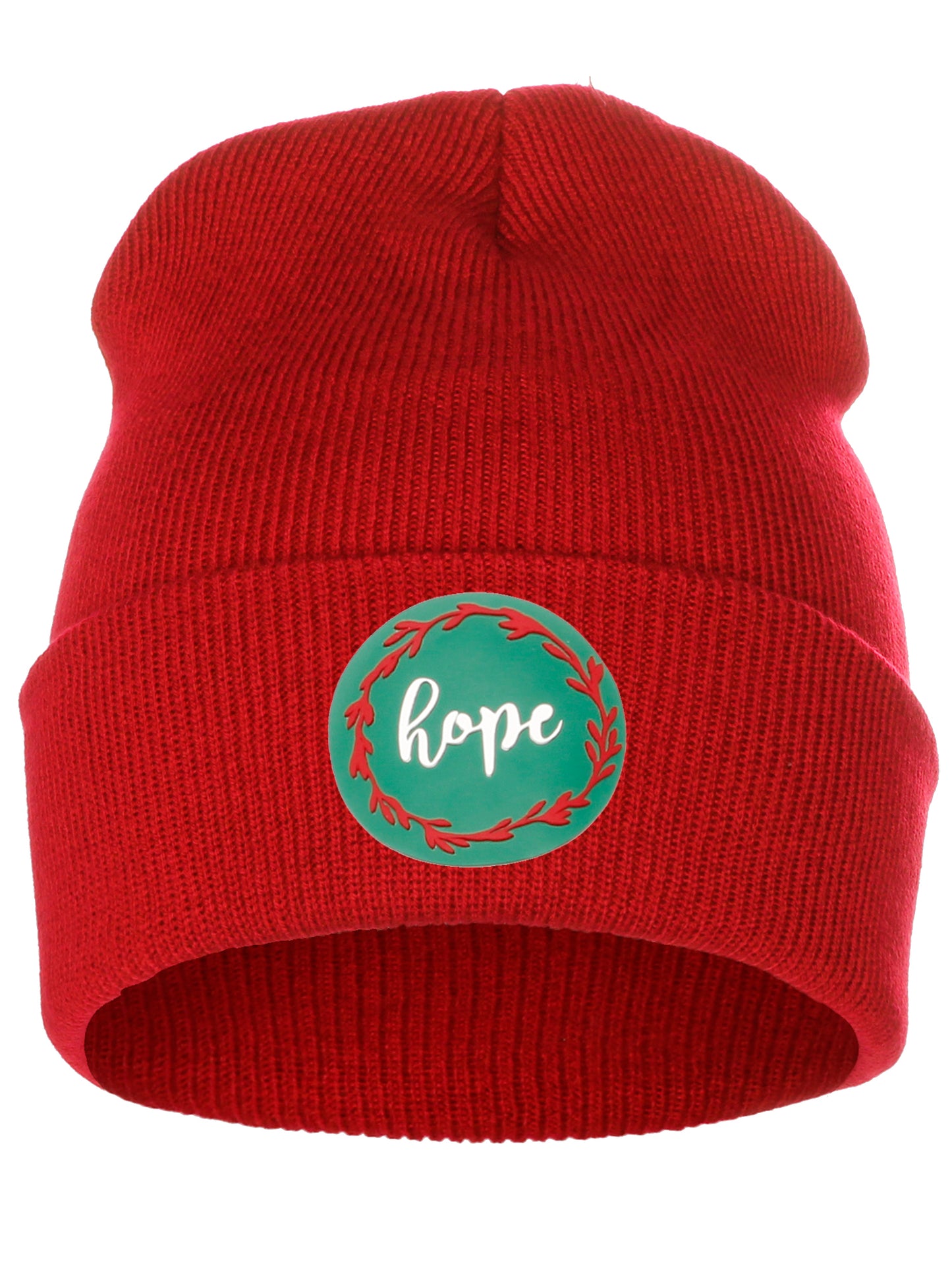I&W Holiday Christmas Beanie Hope Winter Knit Cuffed Beanie Hat